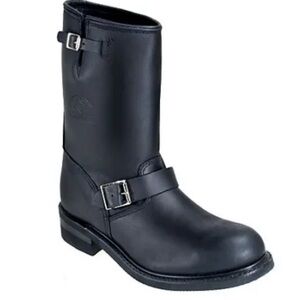 Carolina 902 - Men's 12" Engineer Boot - Black Leather Motorcycle Boots